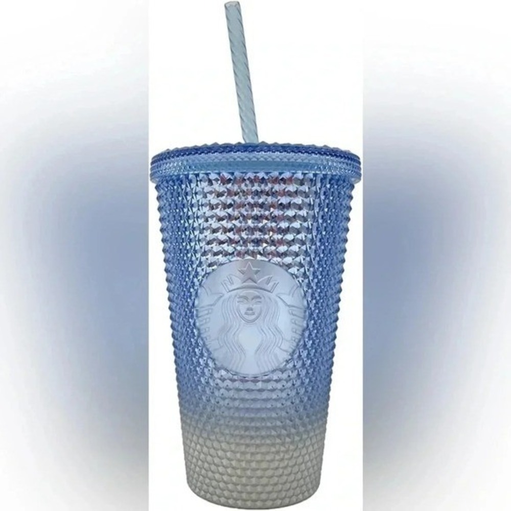 Starbucks 2023 Holiday Blue Silver Ombre Studded Tumbler 16oz NWT